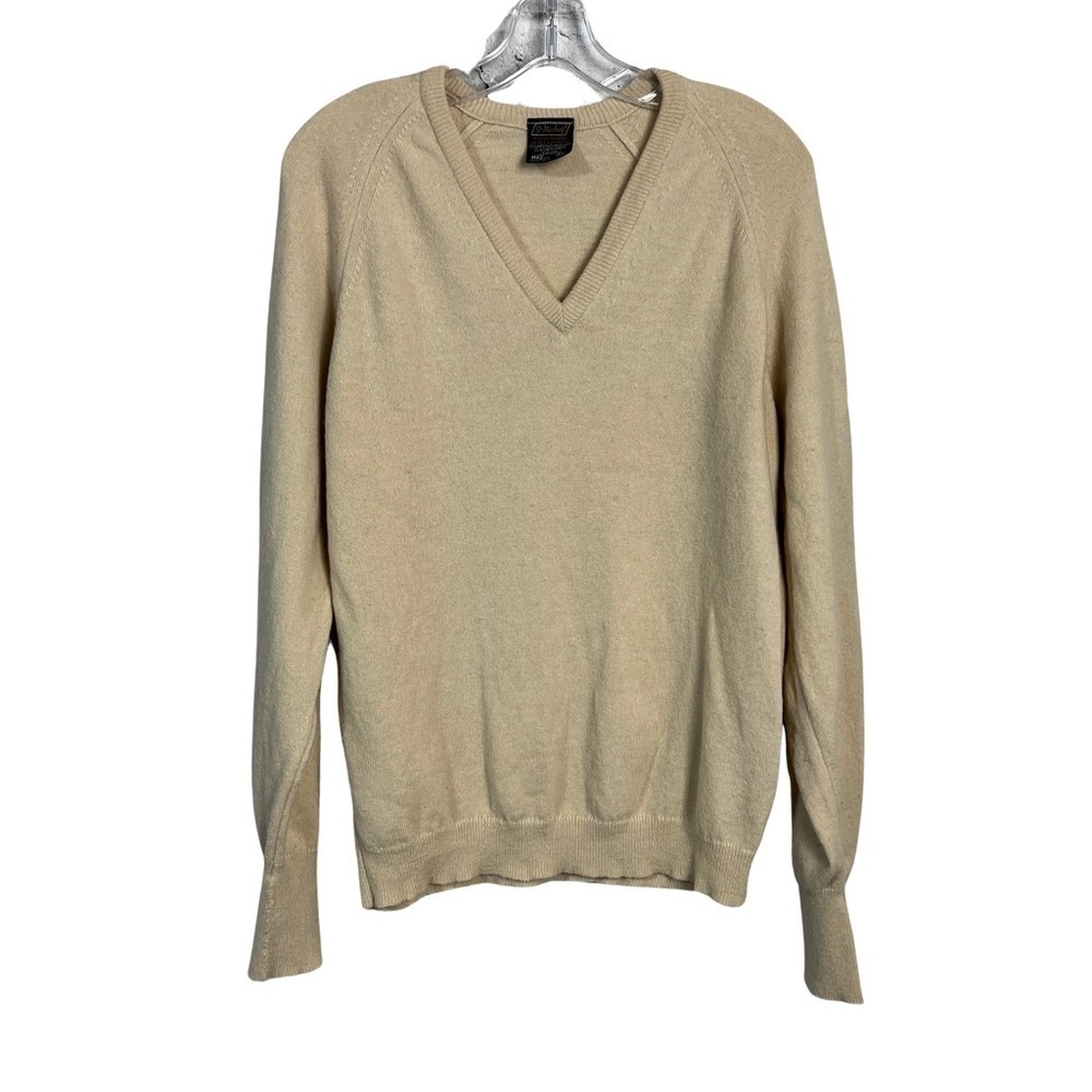 Vintage St Michael Lambswool V-Neck Sweater Men’s 40 Tan Business Casual Preppy